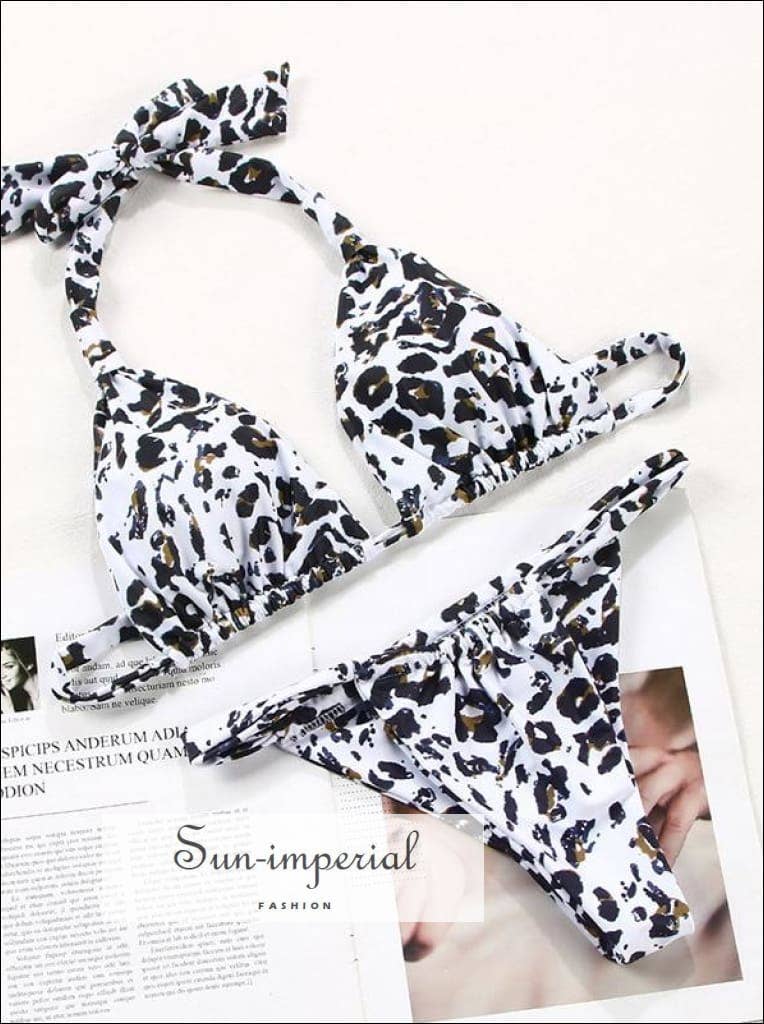 Sun Imperial – wholesale Tvådelad baddräkt - Dam – Enfärgad brun rynkad sport BH Bikini Set1