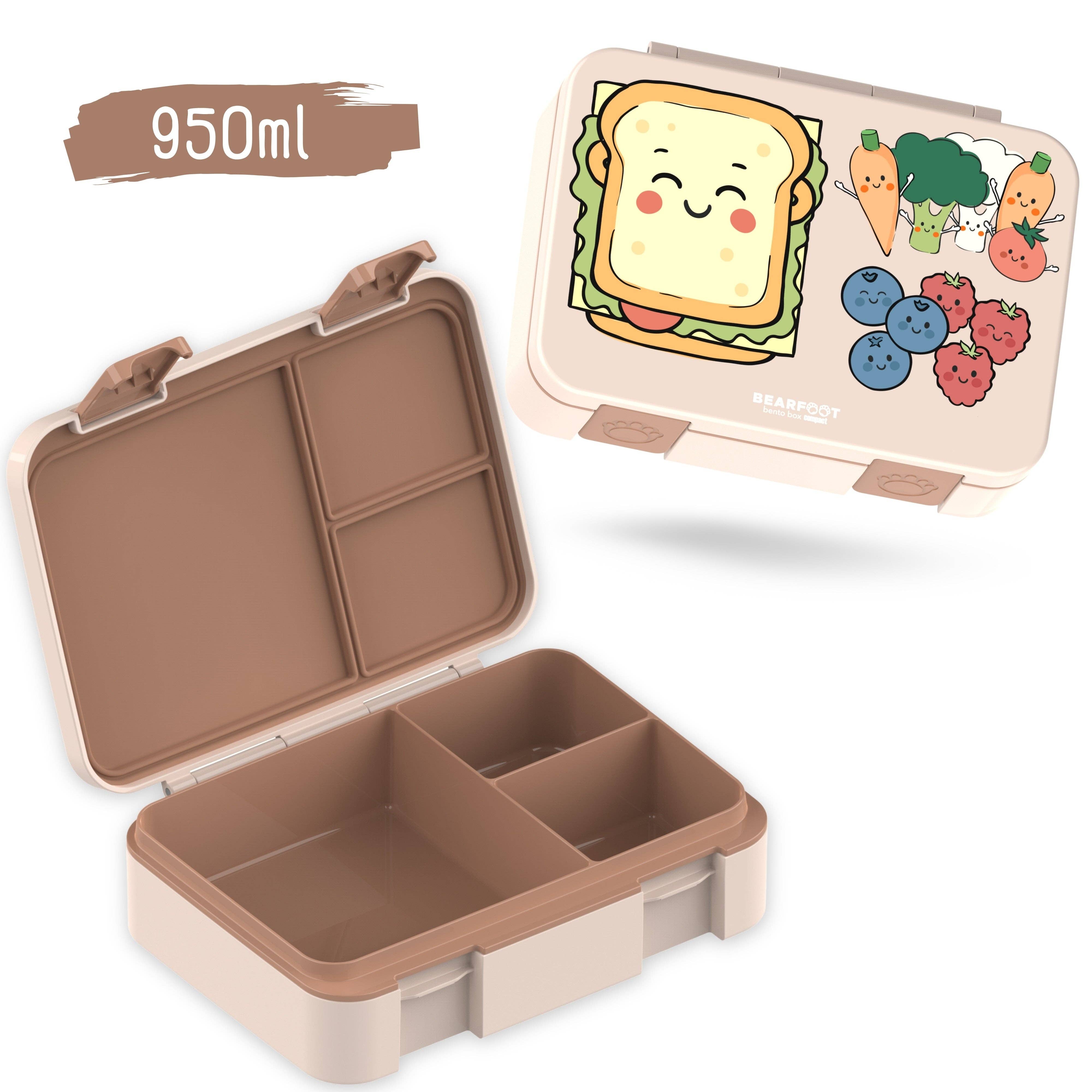 BEARFOOT - Wholesale Lunch Bag/Box - Kids - Lunch box with compartments, lightweight & leak-proof - brown sandwich1