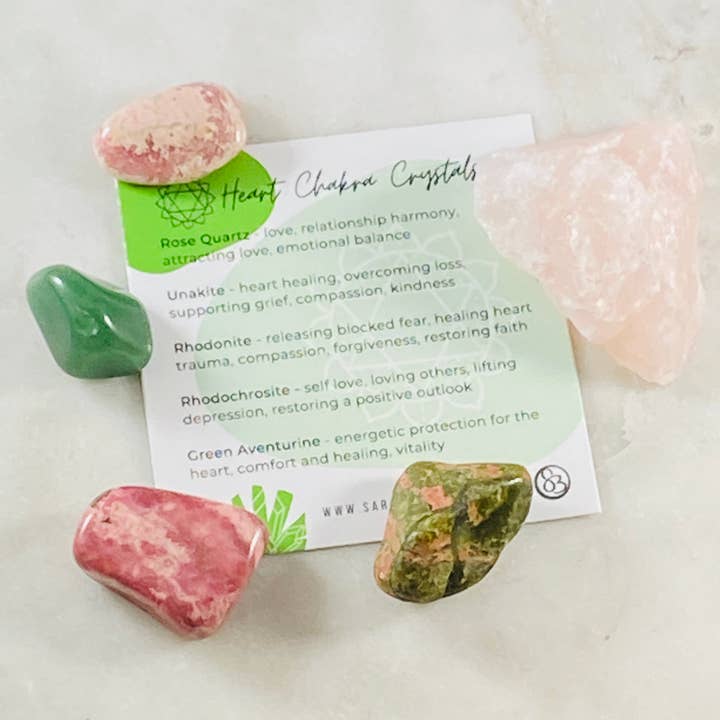 Heart Chakra Crystals for wholesale by Sarah Belle