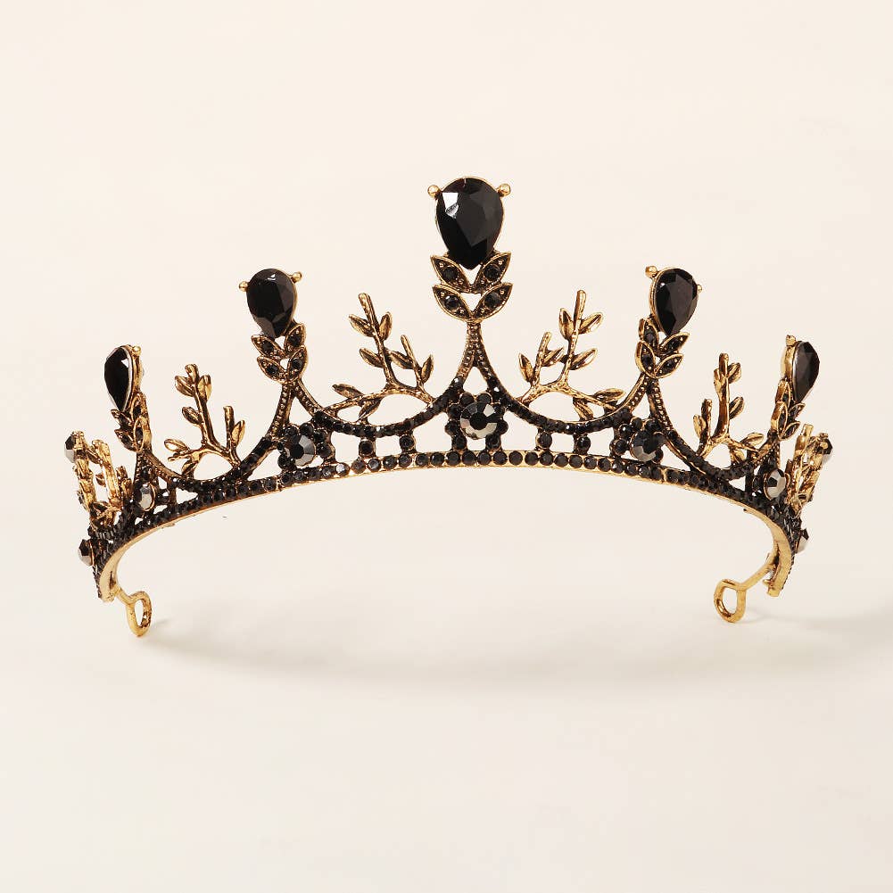 Tourtiwi - Wholesale Tiara - Women's - Obsidian Tiara Rhinestone Alloy Headdress Black Crown4
