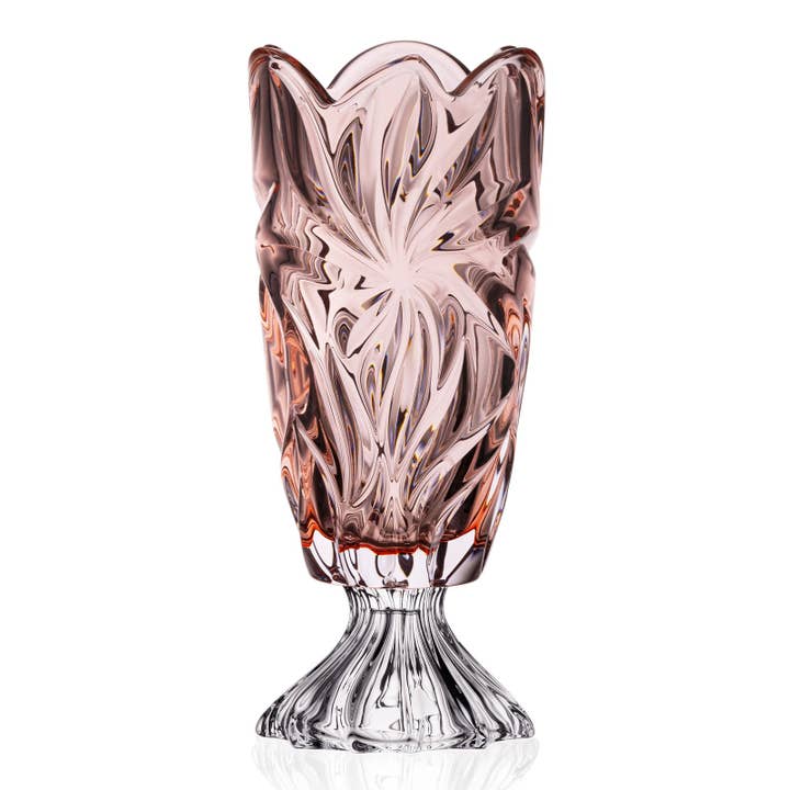 14½" Bohemian Crystal Footed Flowe Vase AU52725 FLORA, AURUM for wholesale by NORTH AMERICAN CRYSTAL