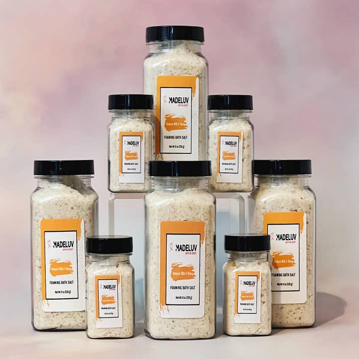 Oatmeal Milk & Honey Foaming Bath Salt for wholesale by Madeluv