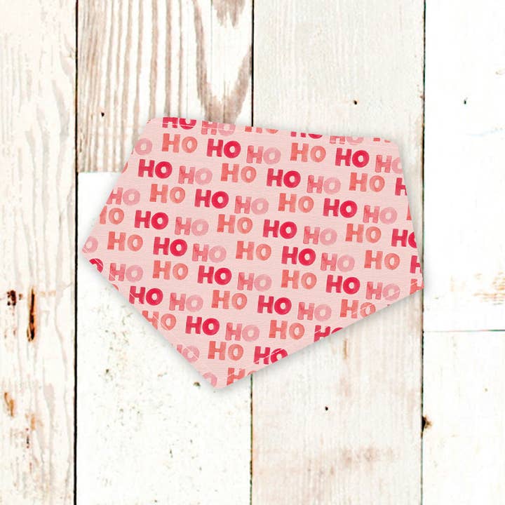 HoHoHo(Pink) Dog Bandana (Christmas, Xmas, Winter, Holiday) for wholesale by BibbyBubby