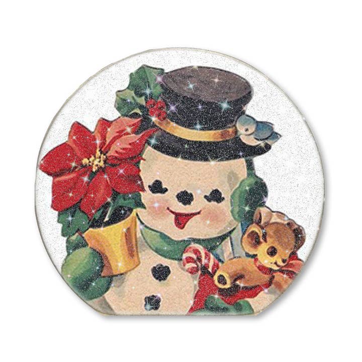 Jarmz Designs - Wholesale Christmas decoration - SNOWGLOBE SITTER RETRO SNOWMAN (WITH GLITTER)0