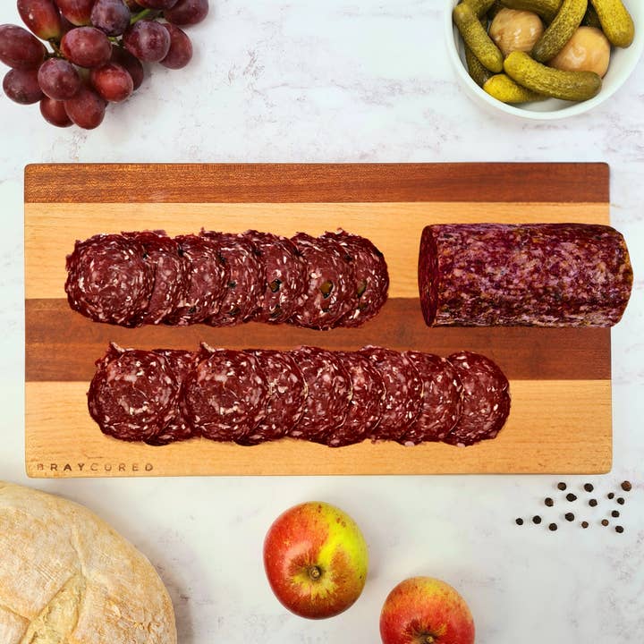 Venison Muhammara Salami by the kg - British Charcuterie for wholesale by Bray Cured