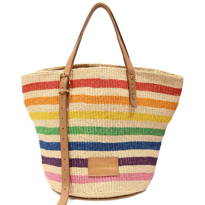 The Basket Room - Wholesale Tote Bag - Women's - UPINDE: Rainbow Stripe Tote Bag