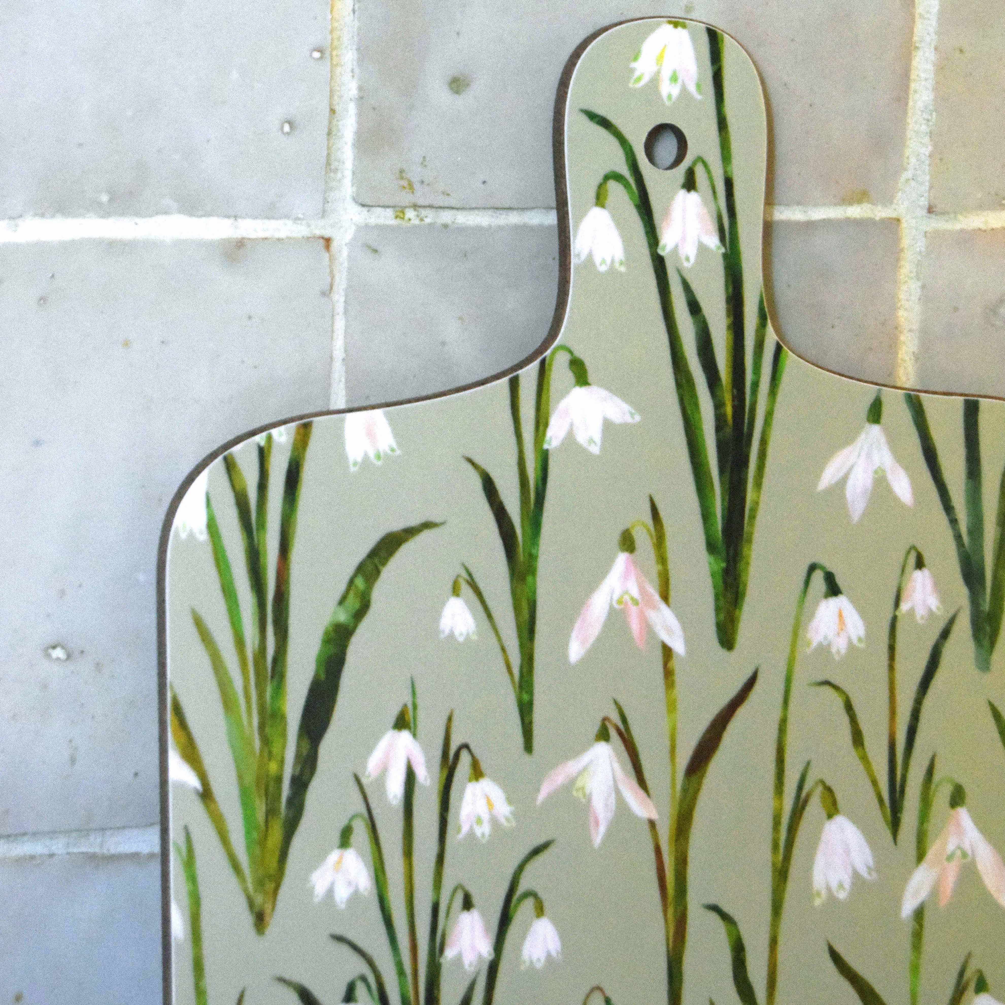 Freya Snow - Wholesale Cutting Board - Snowdrops Mini Chopping Board / Melamine Cutting Board2