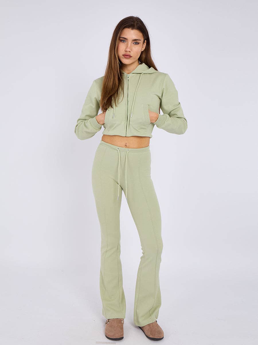 AX Labels - Wholesale Lounge Set - Women's - Interlock Cropped Zip Hoodie and Flared Trouser Set36
