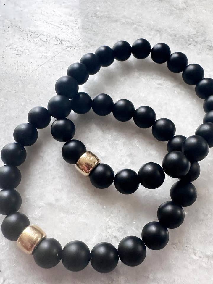 Arcadian Bracelet - matte onyx - 8mm for wholesale by Twisted Pine Jewelry