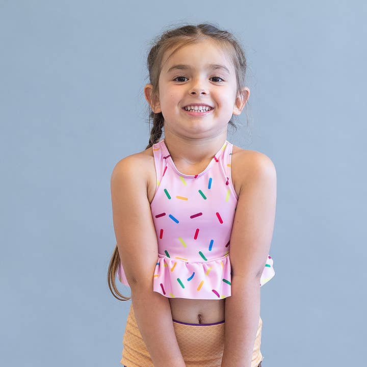 Abby Peplum Swim Top - Sprinkles for wholesale by MINI Street