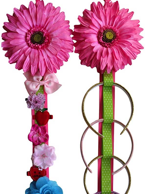 Blooming Daisy Wall Hanging Headband and Hair Bow Accessories Display MATCHING SET for wholesale by Funny Girl Designs