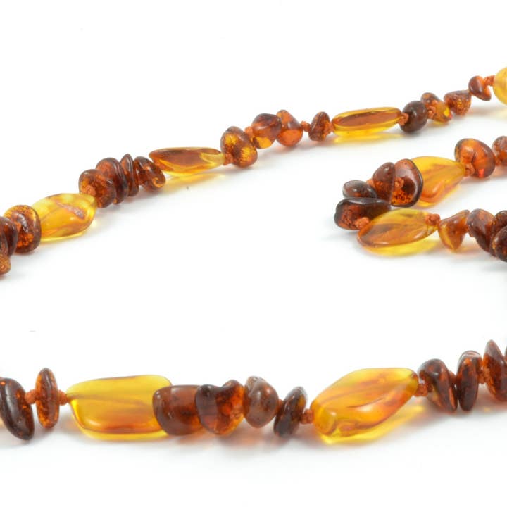 The Natural Amber – Colar com missangas/pérolas por atacado – Colar de âmbar polido de conhaque e feijão de mel para adultos1