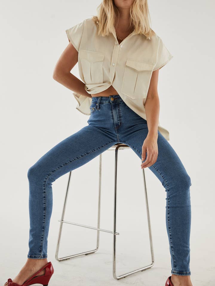 The Skinny Jean - Charlotte Blue para venta al por mayor de Elvie & Leo