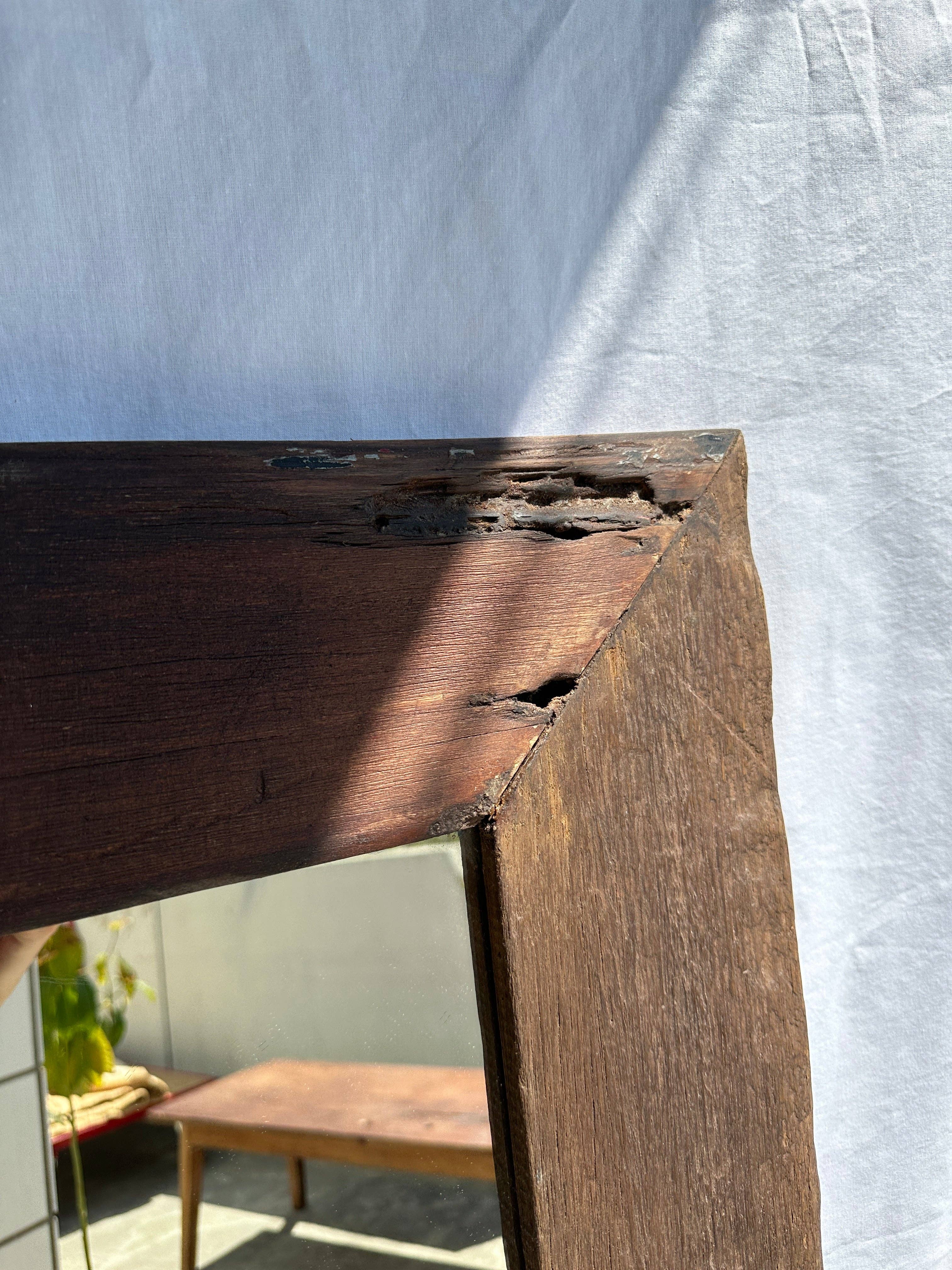 Office Objets - Wholesale Wall Mirror - Mirror with exotic brutalist old iron wood frame H:139cm73