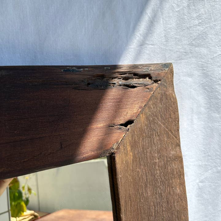 Office Objets - Wholesale Wall Mirror - Mirror with exotic brutalist old iron wood frame H:139cm73