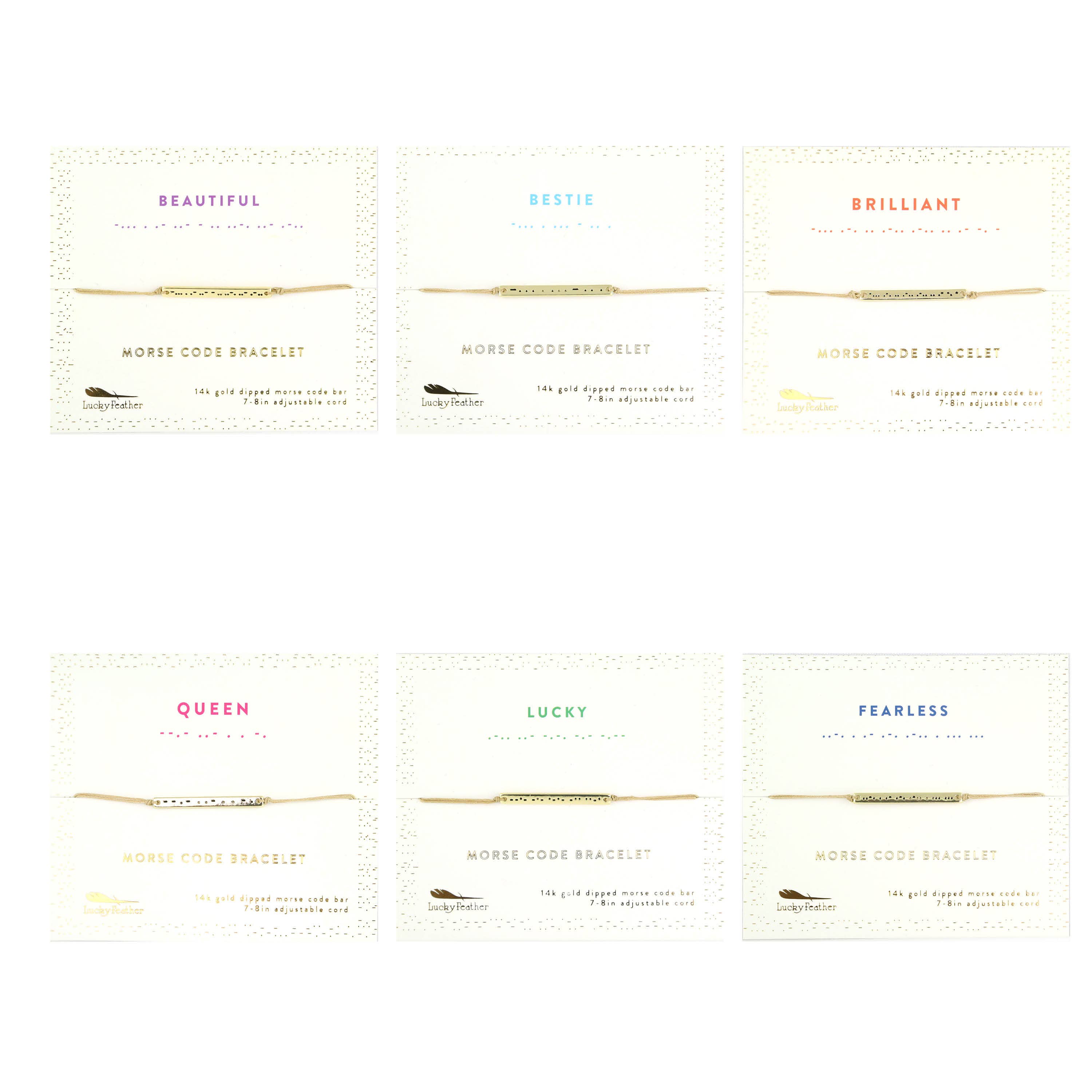 Lucky Feather - Wholesale Jewelry Set - Morse Code Necklace + Bracelet BUNDLE i- 52 pc + display1