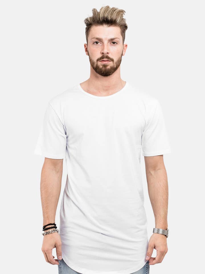 Rundhals-Langarmshirt Weiß for wholesale by Blackskies