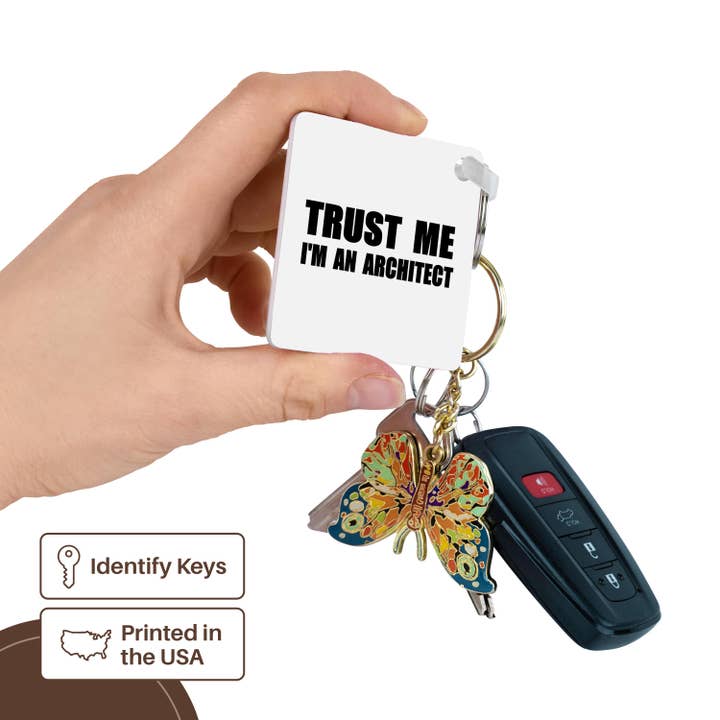 3dRose - Wholesale Keychain - Unisex - 3dRose, Trust me Im an Architect - fun architecture humor. funny job work gift, Key Chain2