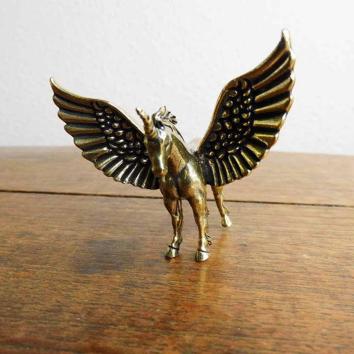 Brass Winged Unicorn Figurine for wholesale by Superior Stones & Gifts INTL LLP
