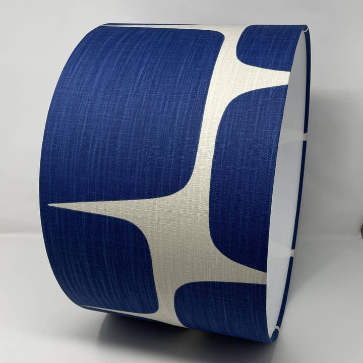 Scion Lohko Drum Lampshade In Indigo for wholesale by Fait Par Moi