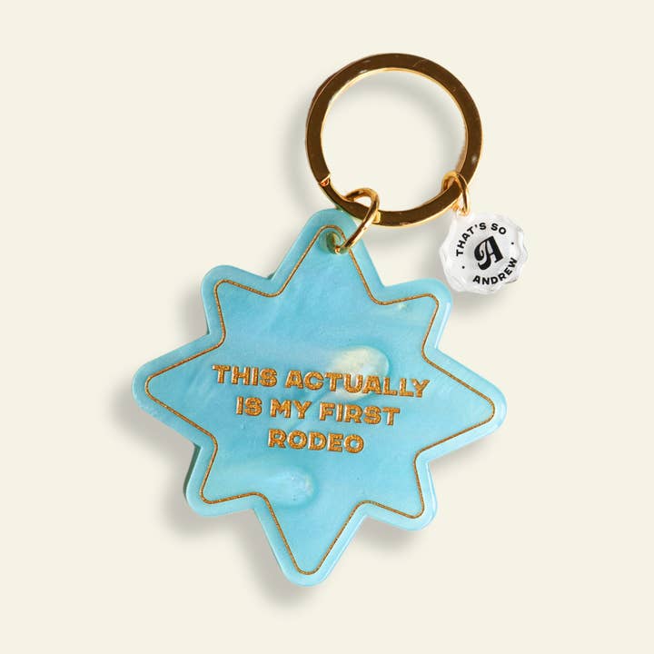 This Actually Is My First Rodeo - Funny Motel Keychain for wholesale by That’s So Andrew