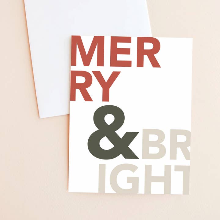 Merry And Bright - Holiday Card for wholesale by Made by Marigold