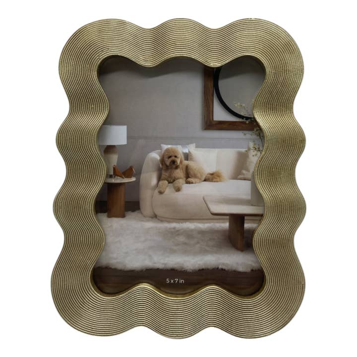 Sagebrook Home - Wholesale Picture Frame - Gold 5x7 in. Polyresin Novelty Squiggle Photo Frame