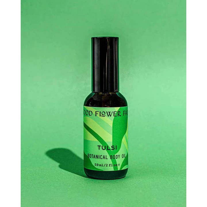 Good Flower Farm - Vente Huile pour le bain/corps - Huile corporelle botanique Tulsi/2 oz