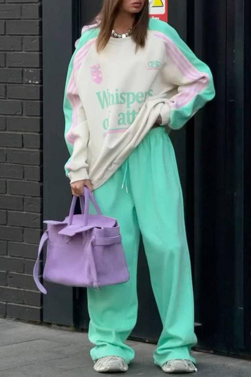 Mccolin - Venta al por mayor Conjunto de ropa cómoda - Mujer - Conjunto de Pantalones Informales con Estampado de Logo4