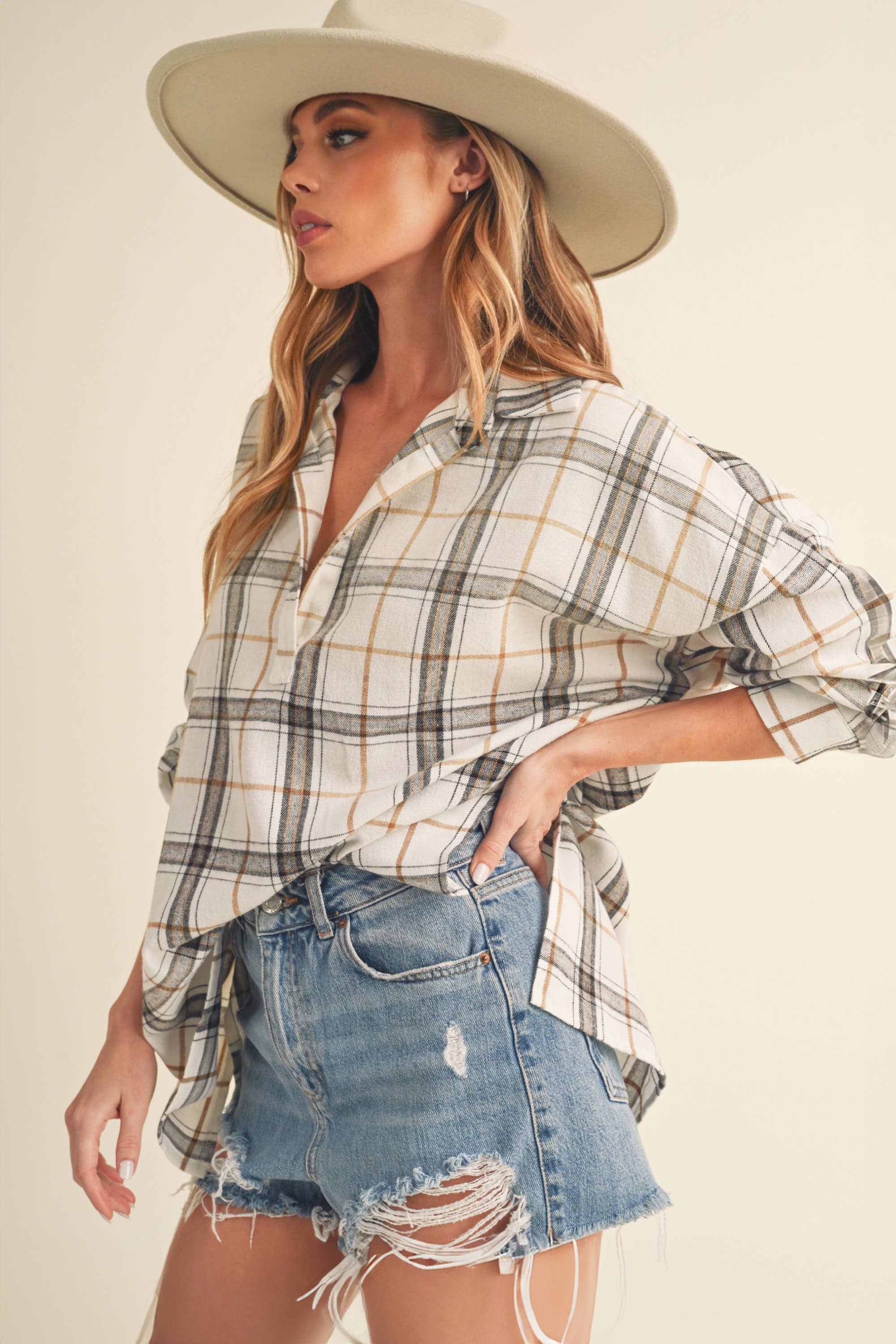 AEMI + CO - Wholesale Button Down Shirt - Women's - 8208CN Tamra Shirt 132