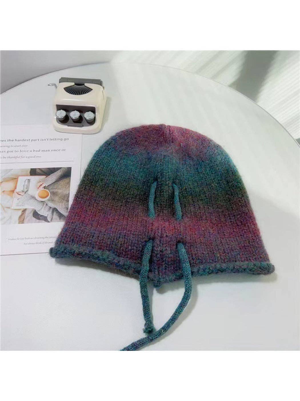 Funkyrel® Atzbranding Limited – wholesale Mössa - Dam – Haila - Justerbar Slouch Stickad Mössa med Gradientfärg5