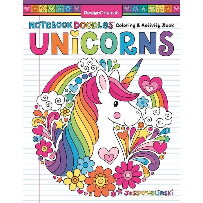 Coloring Book - Notebook Doodles Unicorns for wholesale by Wellspring