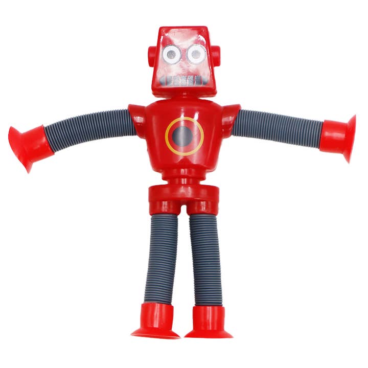 Cap Zone - Wholesale Fidget Toy - Kids - Robot Suction Telescopic Tube Toy w/ Display Box - 24 pcs