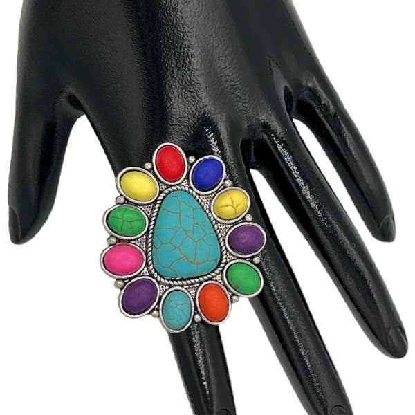 Andrea Bijoux - Wholesale Cocktail/Statement Ring - Gemstone Cuff Ring1