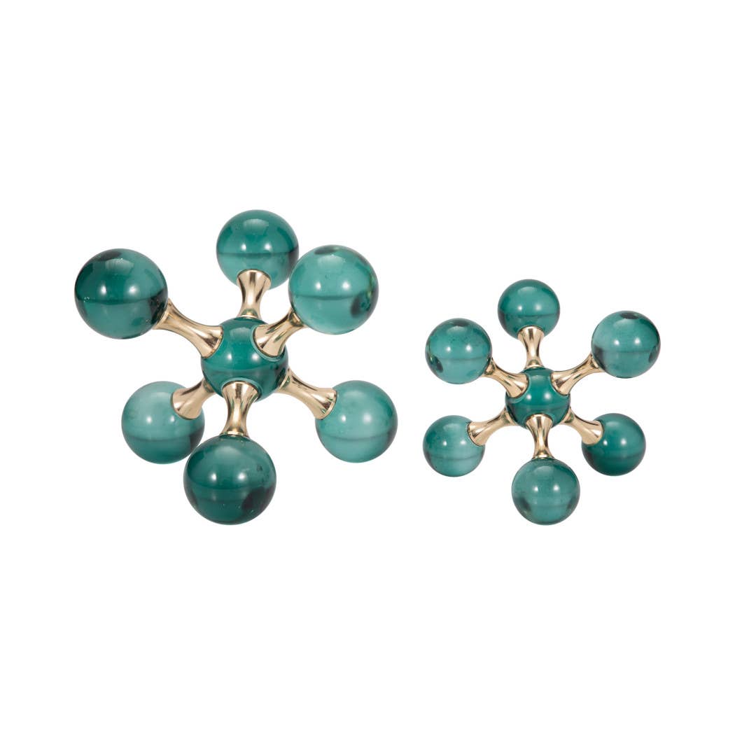 Sagebrook Home - Wholesale Bookend - Bookends Set of 2 - Green Crystal/Metal Jack, 7 in.8