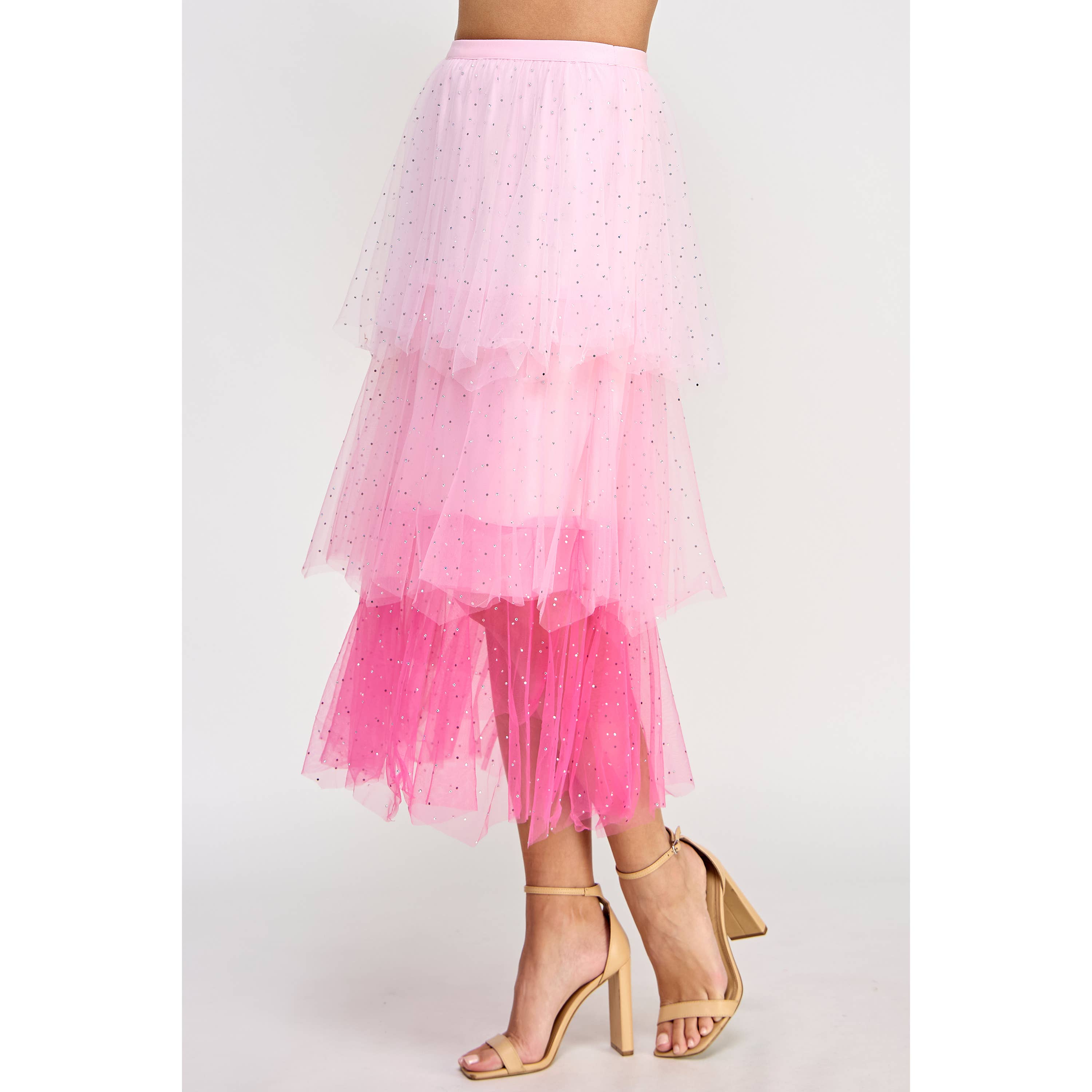 Strut & Bolt - Wholesale Rok - Dames - Midirok van tule met studs en strass8