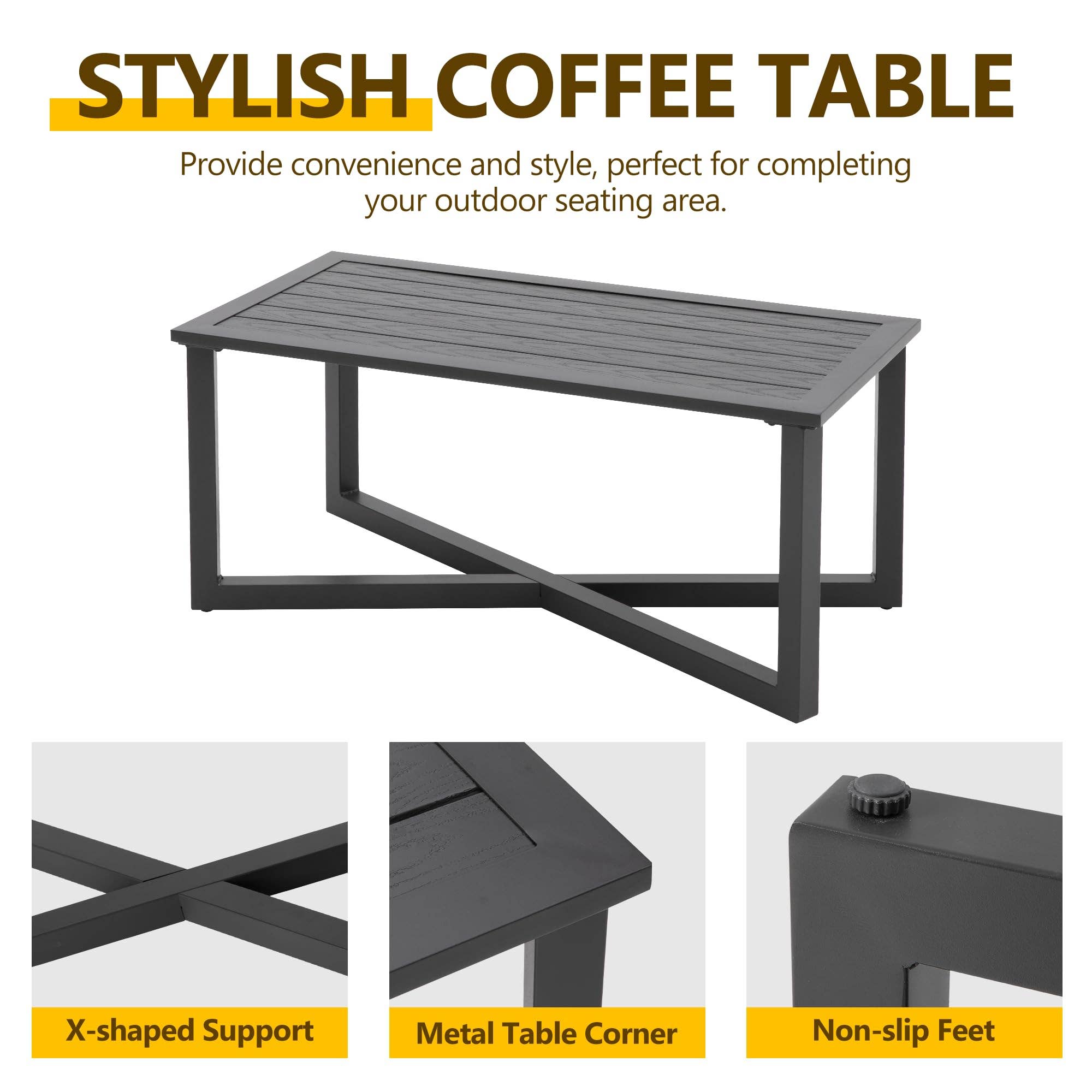 Heynemo - Wholesale Patio Set - 7PCS Rattan Patio Conversation Set with Swivel Chair7