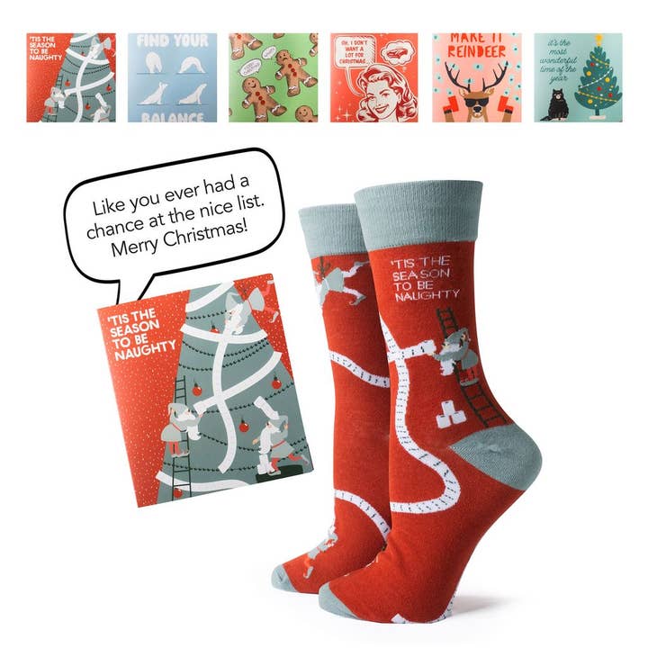 DM Merchandising - Wholesale Gift Tag - Two Left Feet Holiday Gift Card and Sock Set2