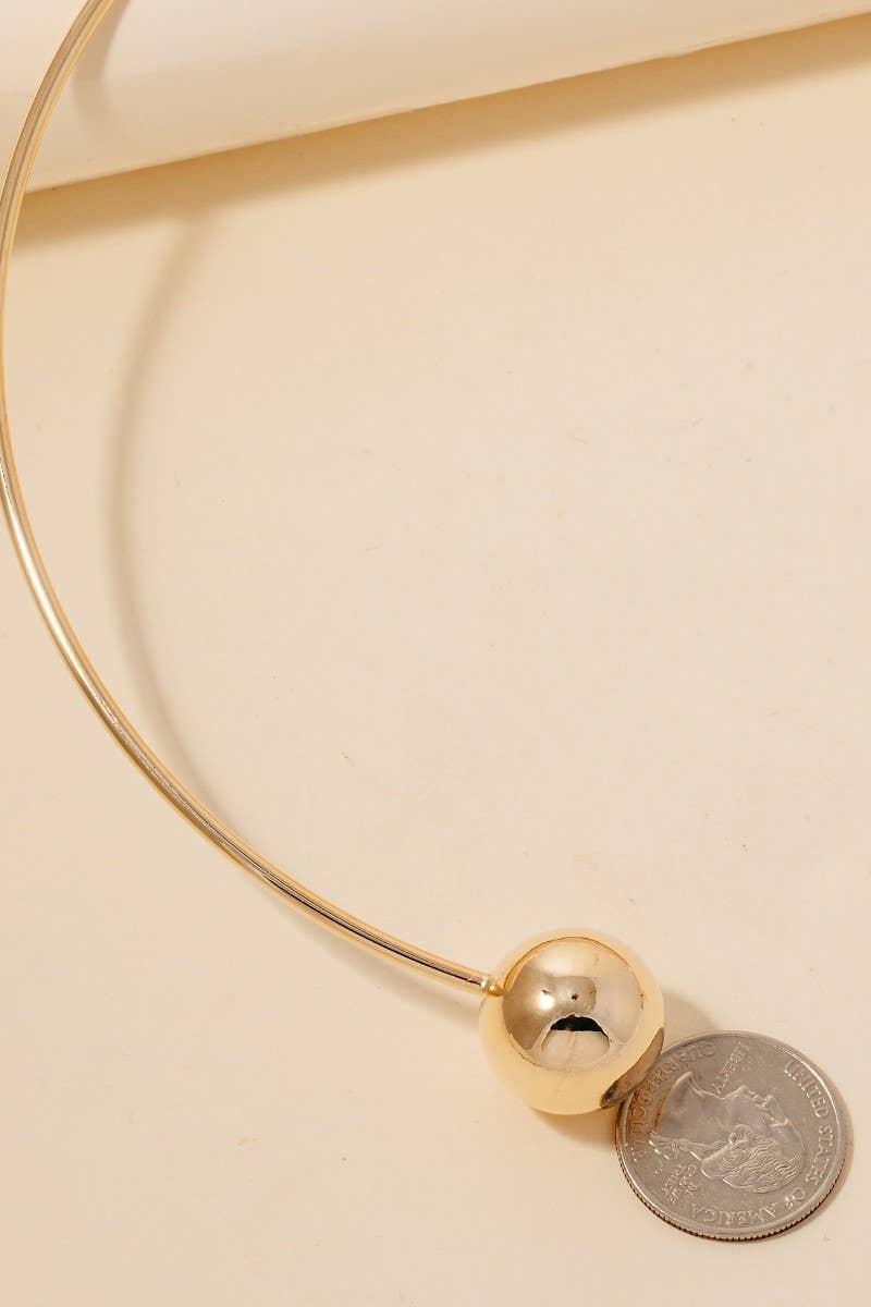 G Double Metallic Ball Ends Wire Choker Necklace for wholesale on Faire1