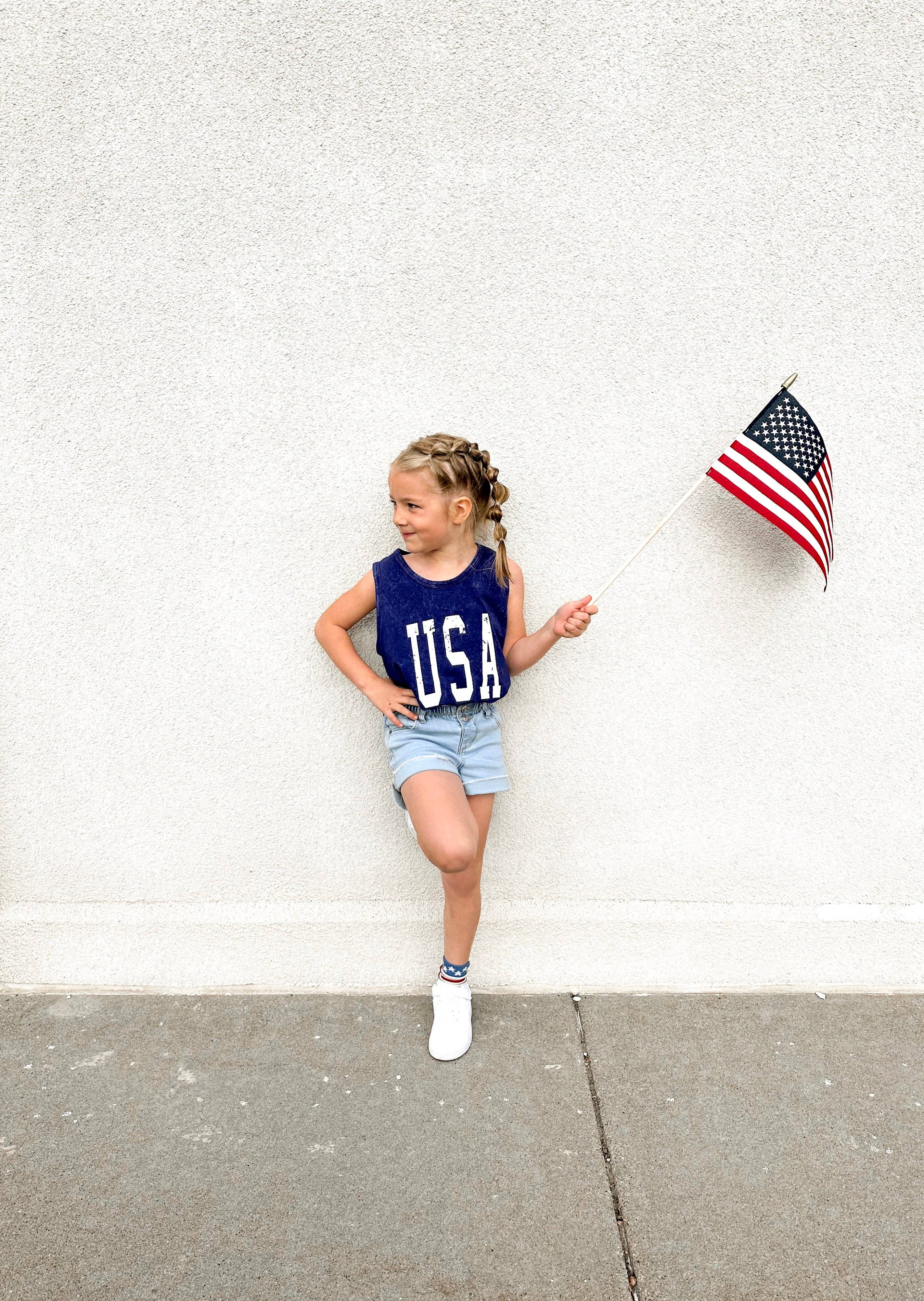 Merce and Company - Wholesale Tank Top - Kids - USA Varsity Child Tank0