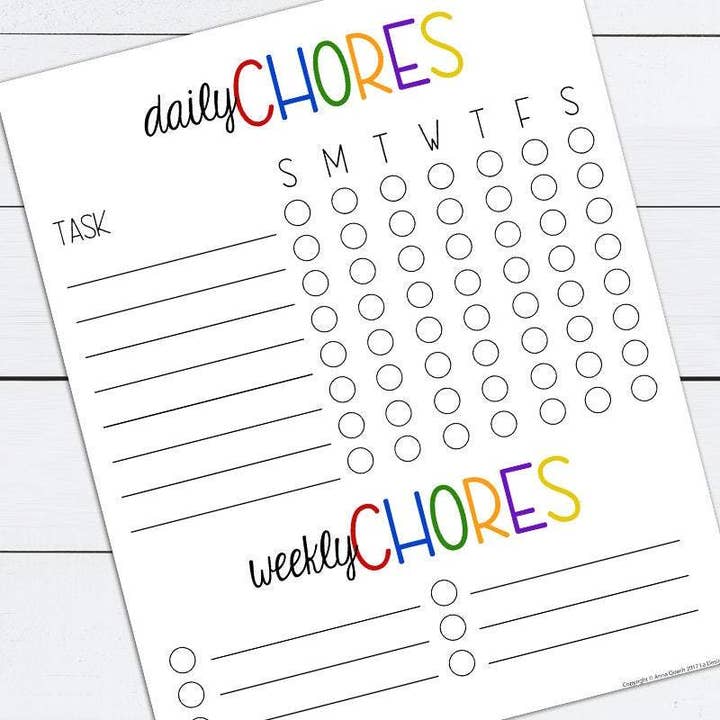 Kids Chore Chart Dry Erase Laminate for Command Center for wholesale by La Design Boutique