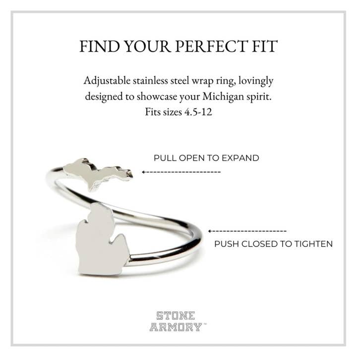 Stone Armory - Wholesale Band/Stacked Ring - Michigan Ring - Stainless Steel