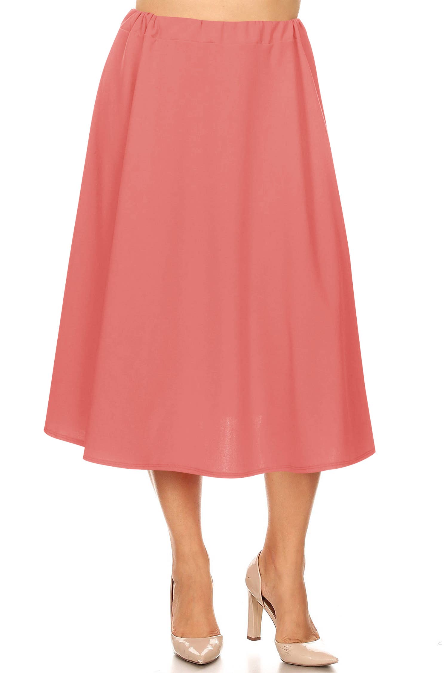 MOA COLLECTION - Vente Jupe – femme - Jupe mi-longue taille trapèze taille haute pour femmes20