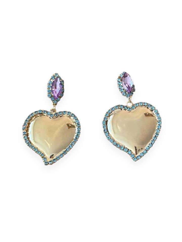 Ohrringe Cuore Mio Blau für den Großhandel von Truhanas