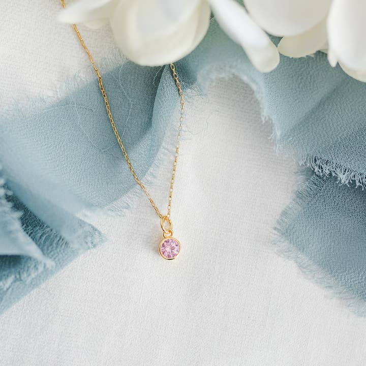 Cherished Moments - Vendita all'ingrosso Collana - Bambini - Collana con pietra portafortuna placcata in oro 14K per ragazze o adolescenti.1