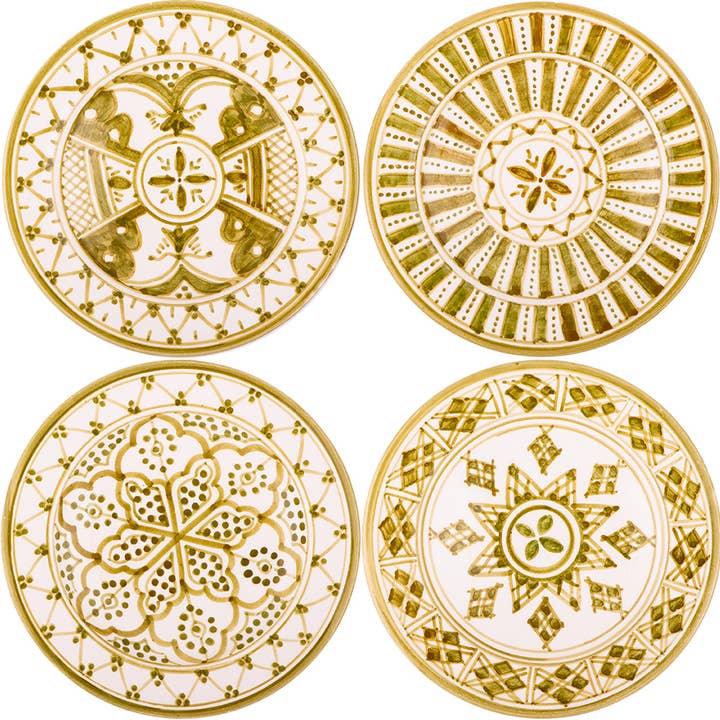 atelierBOEMIA - Wholesale Appetizer Serveware - Safi Ceramic Appetizer Plates - Set of 4 Patterns3