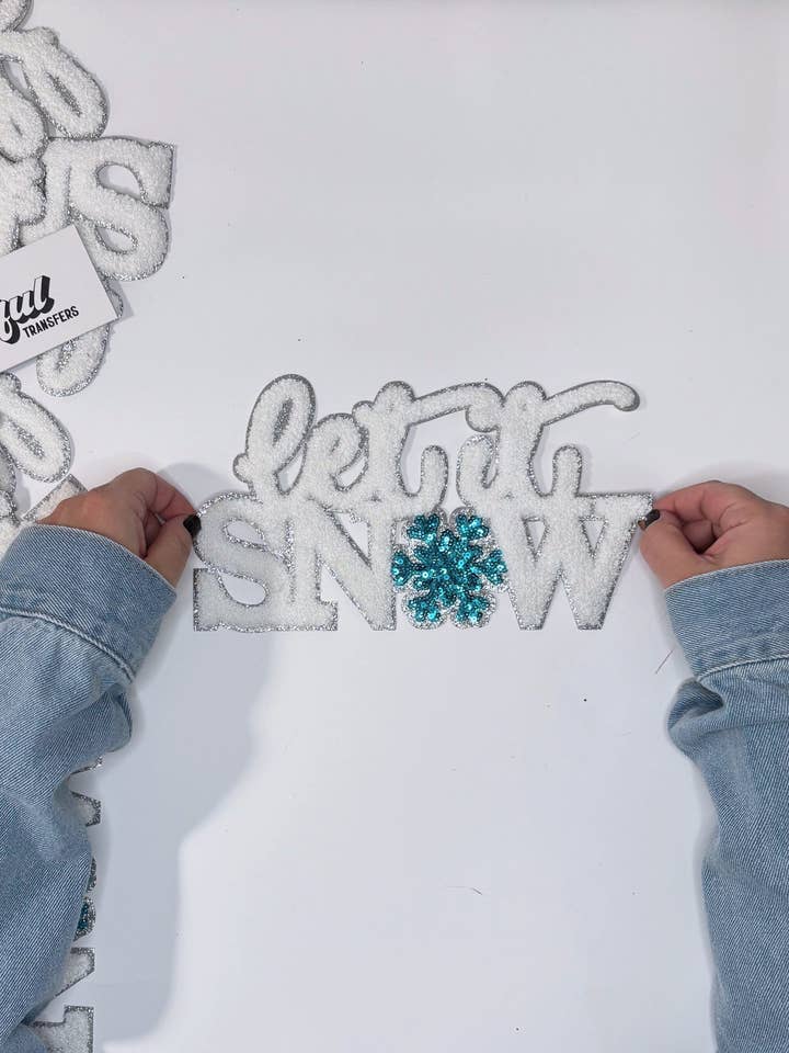 Let it Snow - Chenille Patch with Sequins Detail for wholesale by Artful Transfers