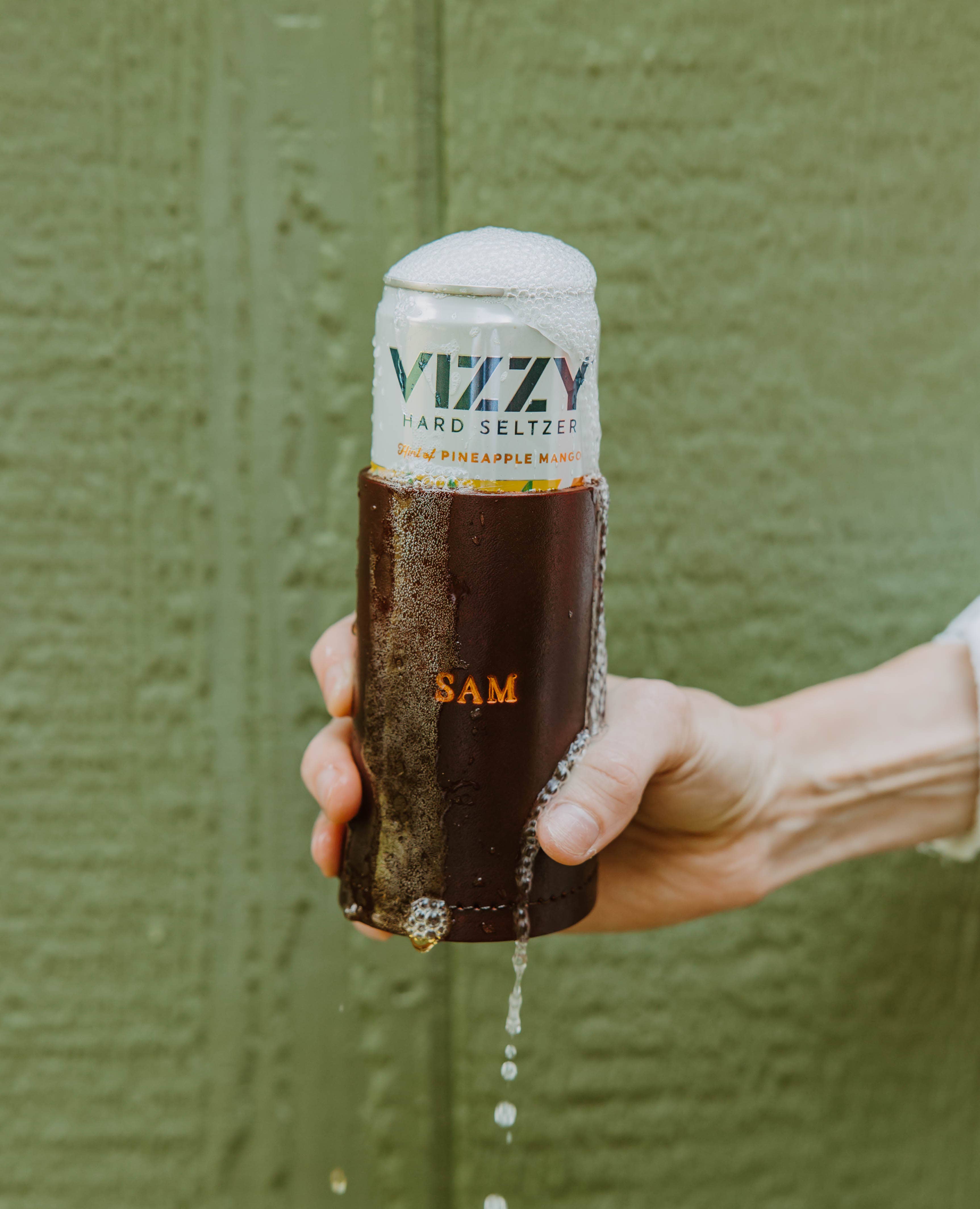 Lindy Leather - Wholesale Drink Huggers & Koozies - Leather Can Cooler - Handmade Beer Coozie2