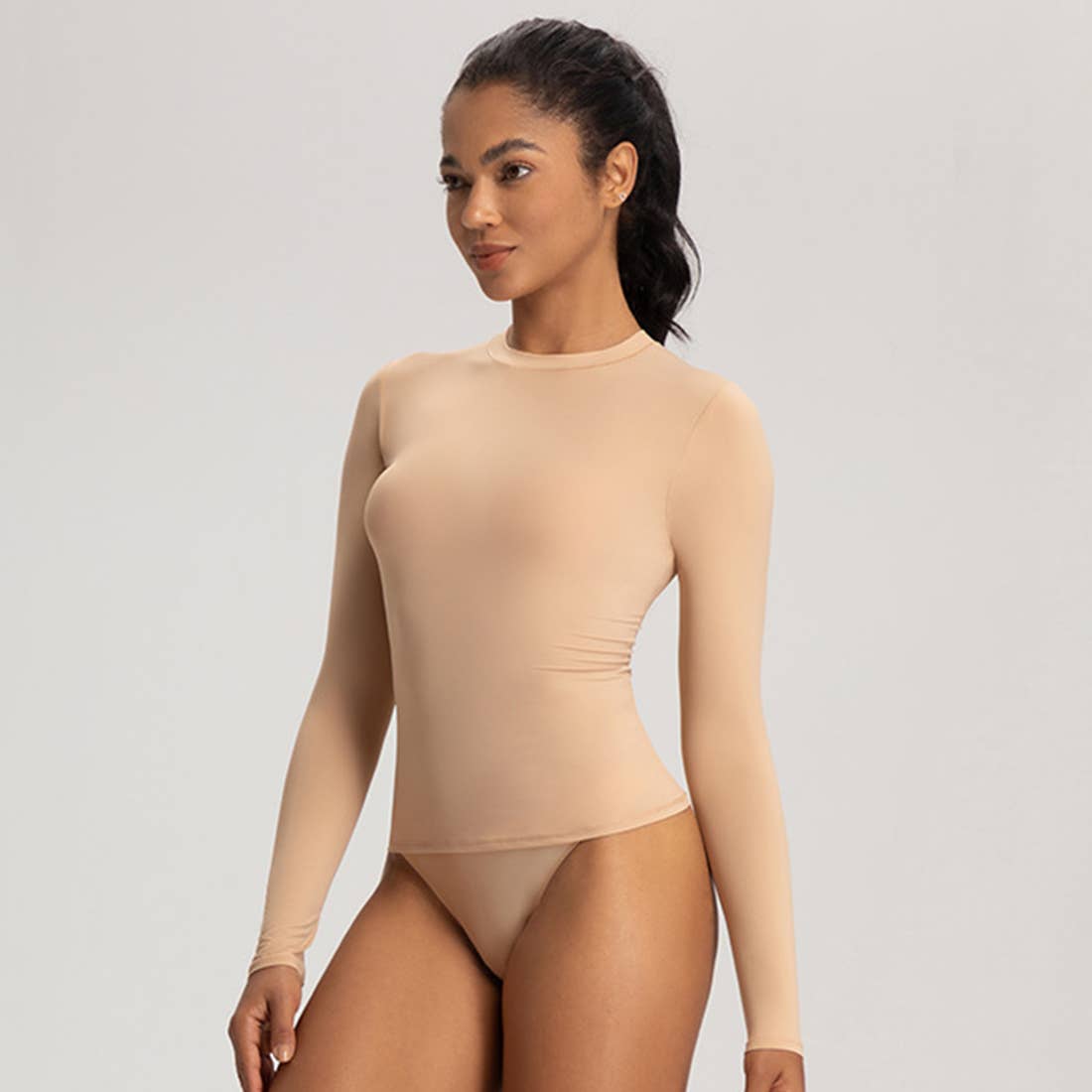 Sodalemon - Wholesale Athletic Top - Women's - Women High-Stretch Round-Neck Workout Long Sleeve Top0