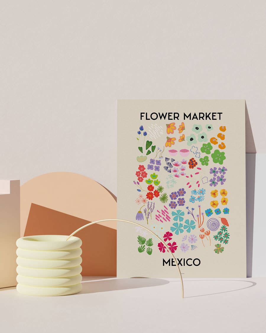 Paper Provision - Vente Affiche d'art - Marché aux fleurs Mexico I1